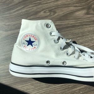 High top white converse all stars US W 9